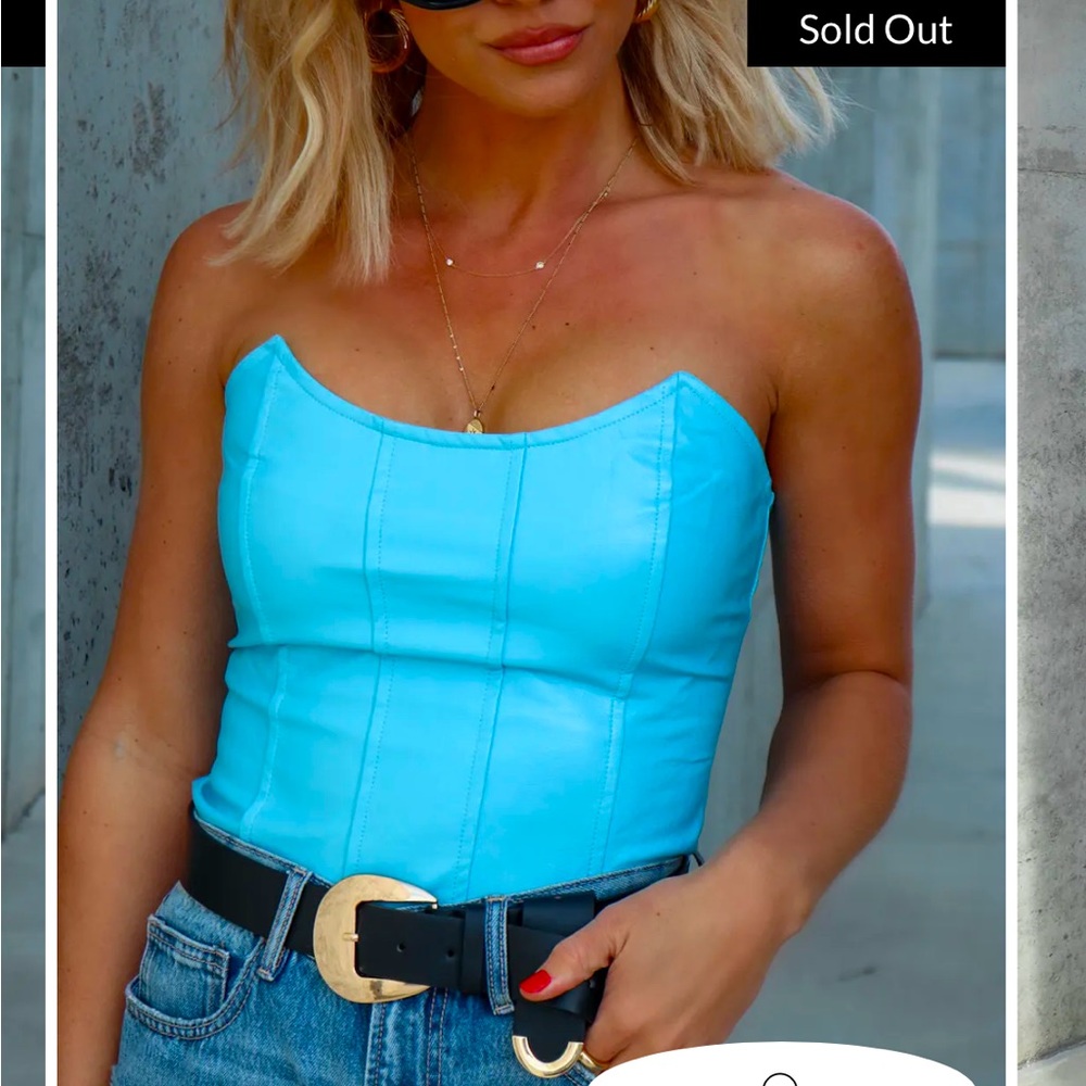 VICI Faux Leather Corset Top - NWOT Sold out online!